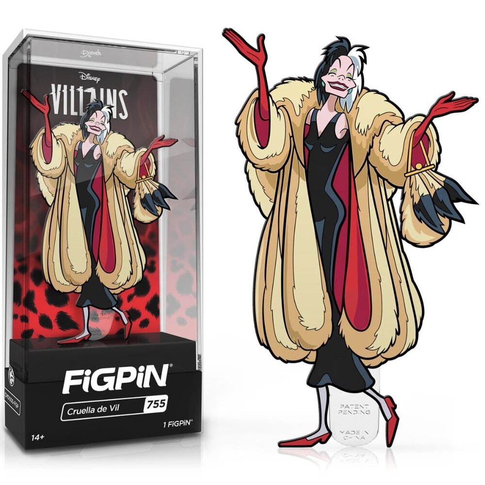NWT Disney Villains Cruella De Vil FiGPiN Classic Enamel Pin:
